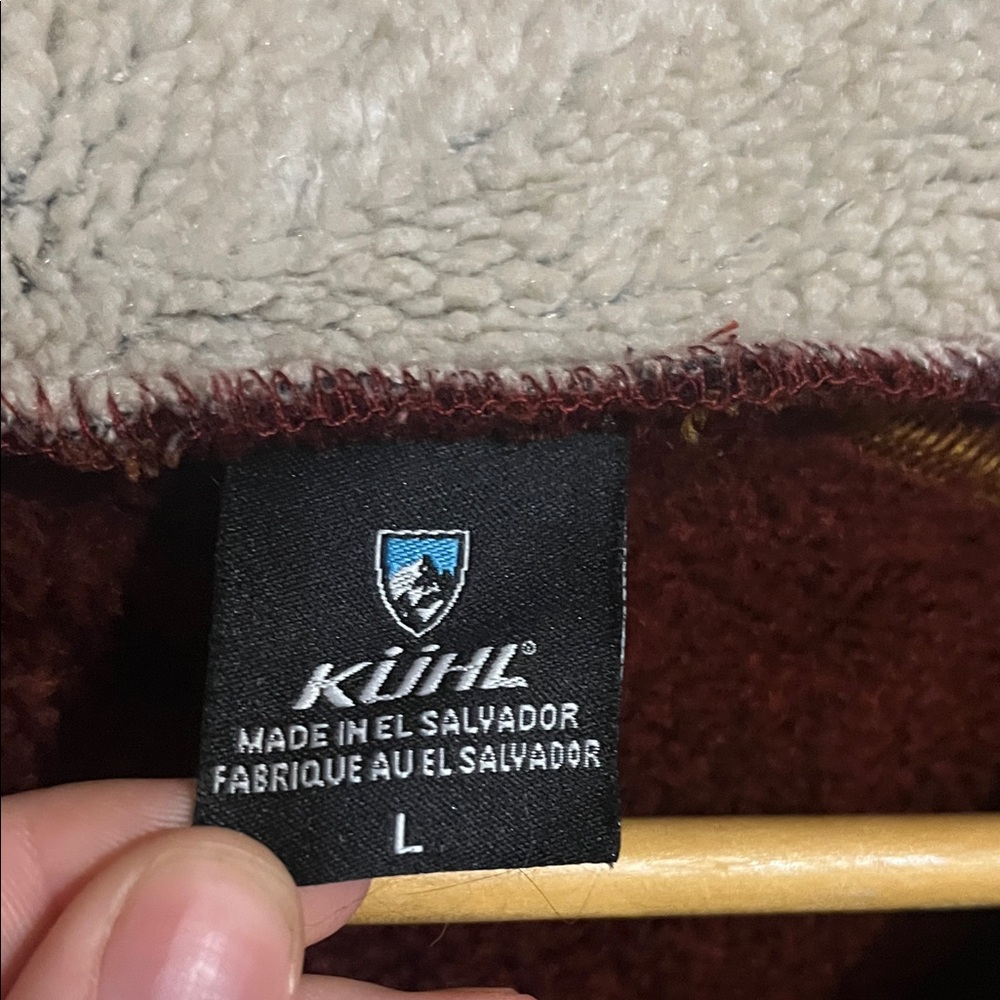 Kuhl Men's Europa 1/4 Zip Up Fleece Sweater - Burgundy - Picture 2 of 7